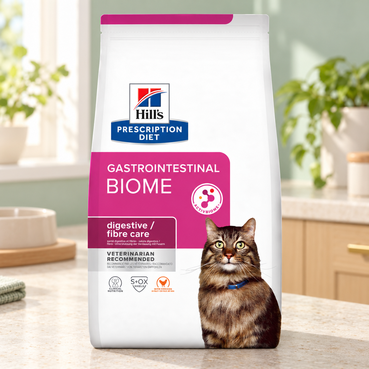 Get A Vet | GI Biome חתול, מזון יבש, שק 3 קג׳, עם עוף | רקע לפי קטגוריה